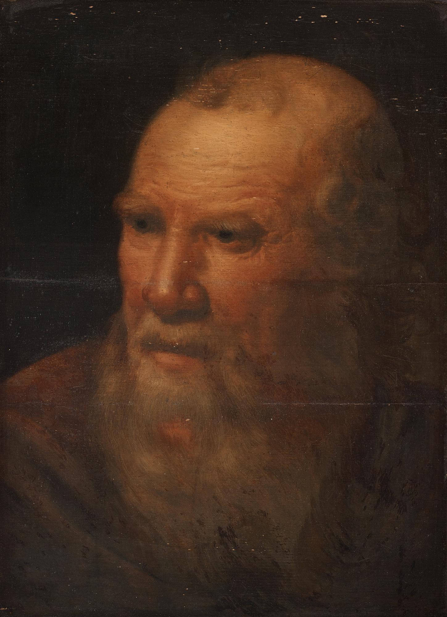 Jacob Jordaens Attributed to, The head of a bearded man, a study.