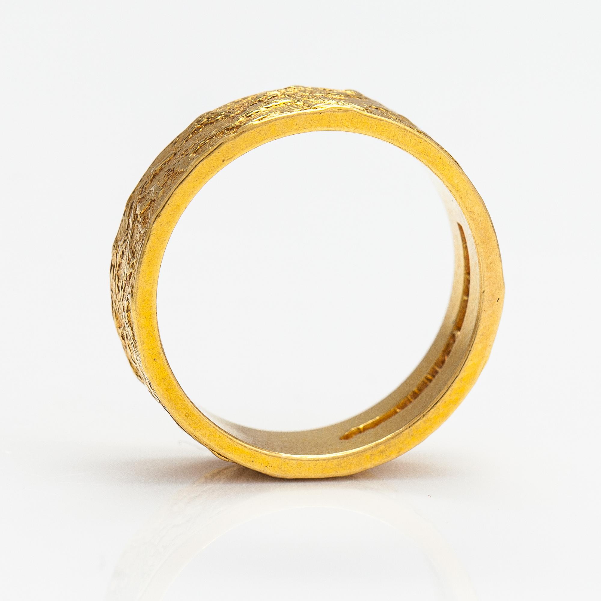 Björn Weckström, Ring "Lapp gold", 18K guld. Lapponia 1971.
