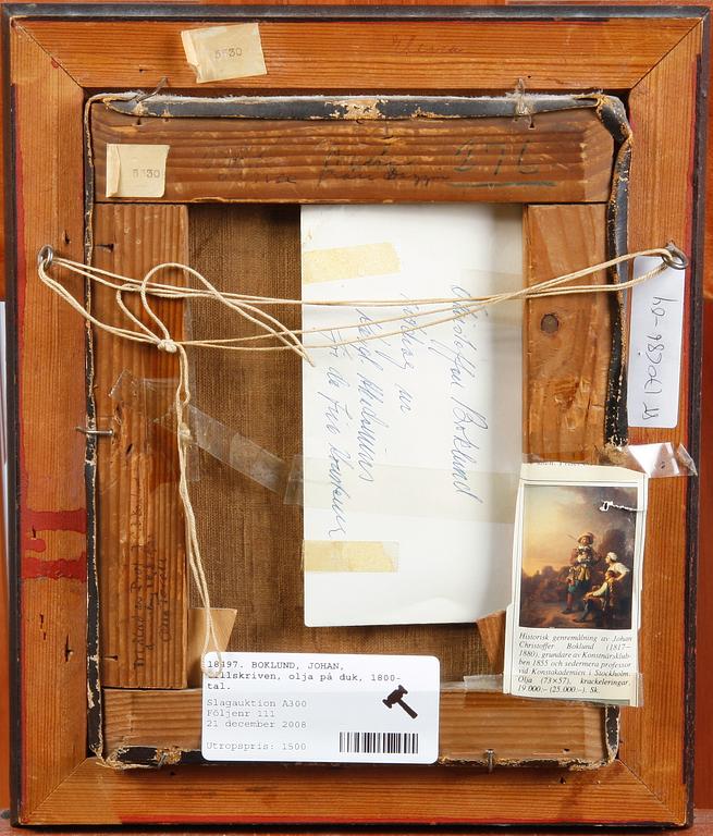 BOKLUND, JOHAN, tillskriven, olja på duk, 1800-tal.