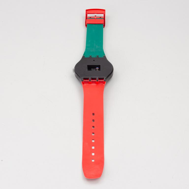 Wall clock, Swatch.