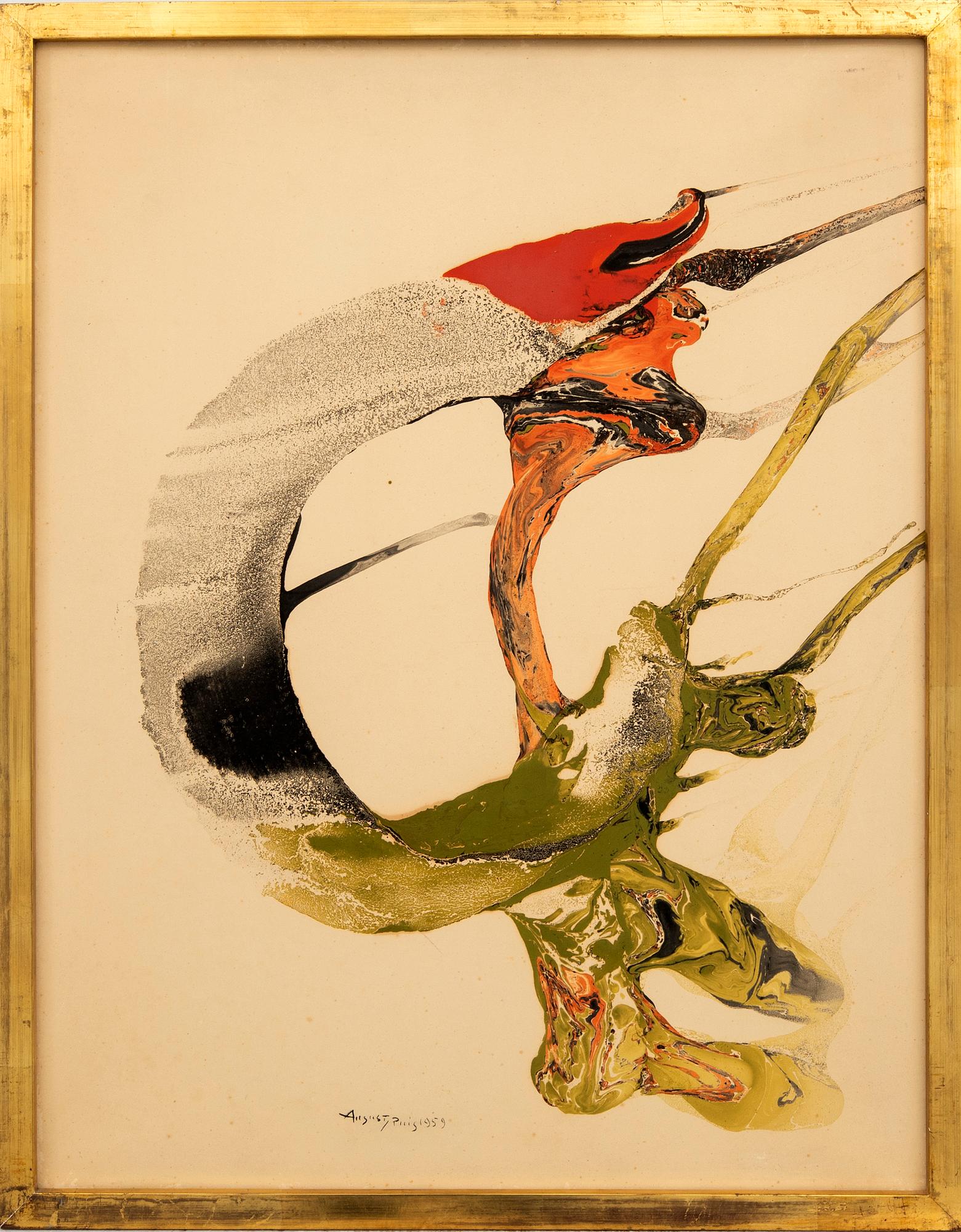 August Puig, olja på duk signerad och daterad 1959.