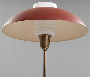 Nordiska Kompaniet, a Swedish Modern 1950's red lacquered floor lamp by Nordiska Kompaniet, Stockholm.