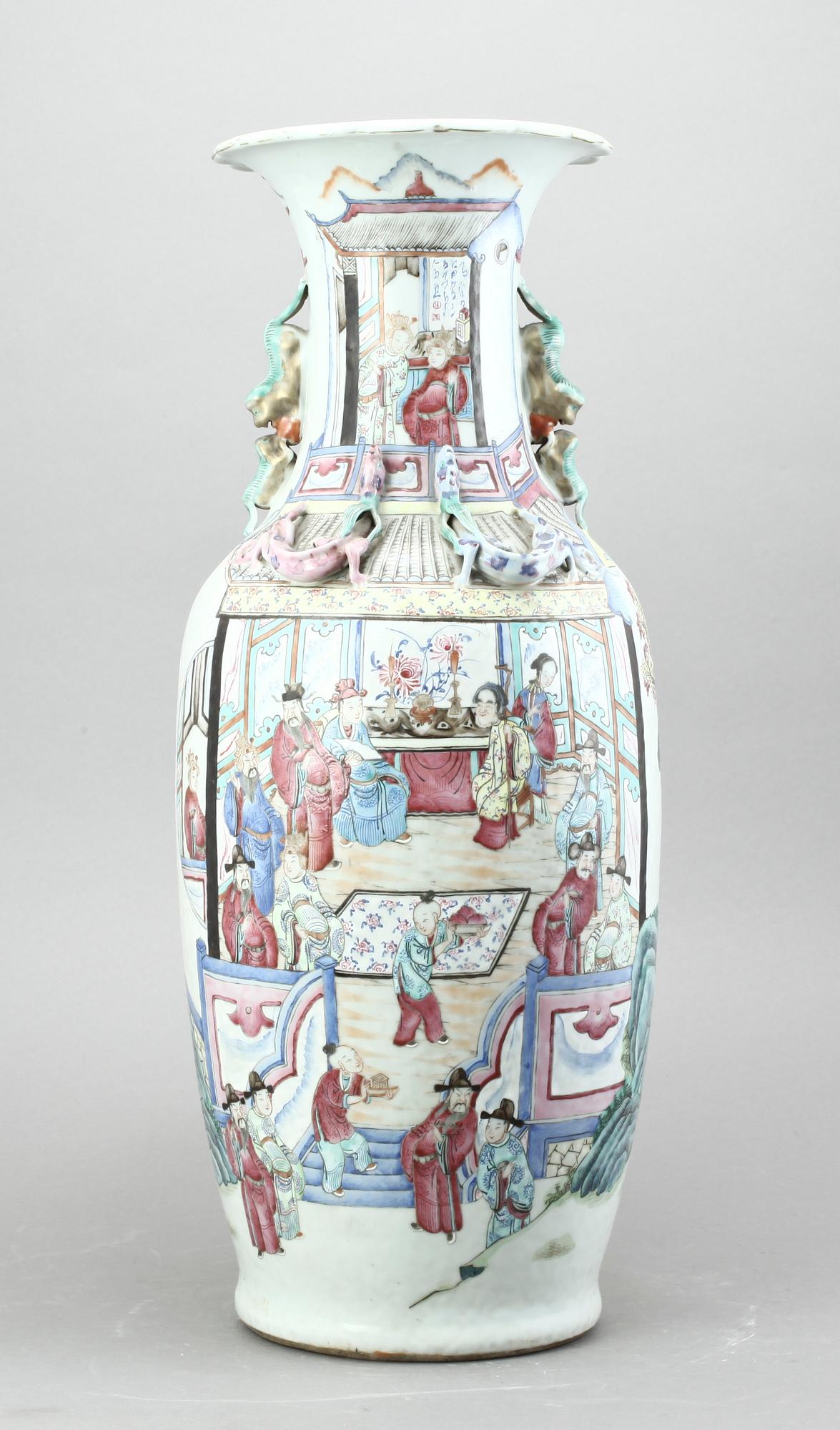 URNA, porslin, Kina, Kanton, 1800-tal.