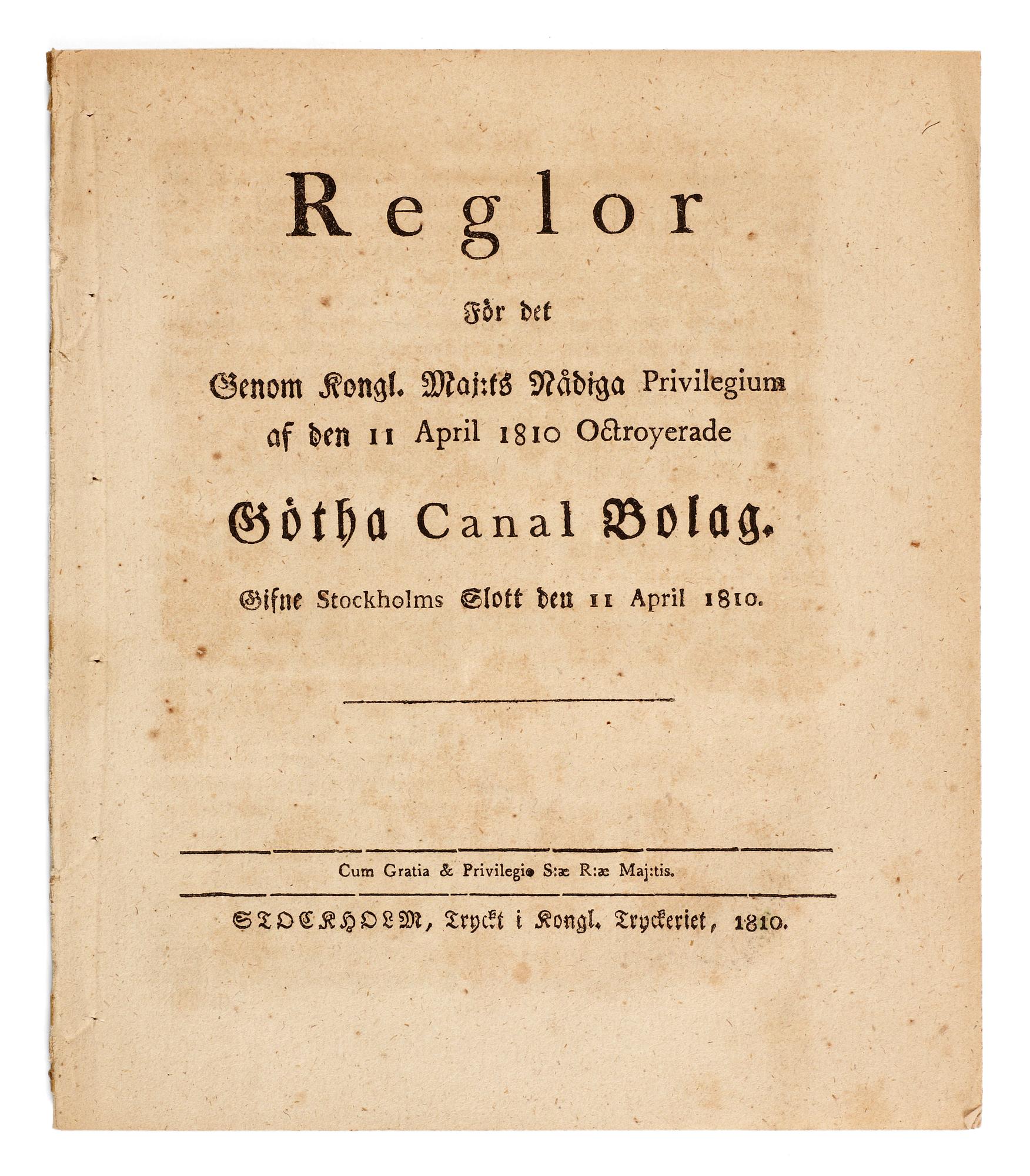 SVENSKA AKTIEBREV 1728-1899, en samling om 1198 aktiebrev samt diverse dokument rörande Göta kanal bolaget såsom regler.