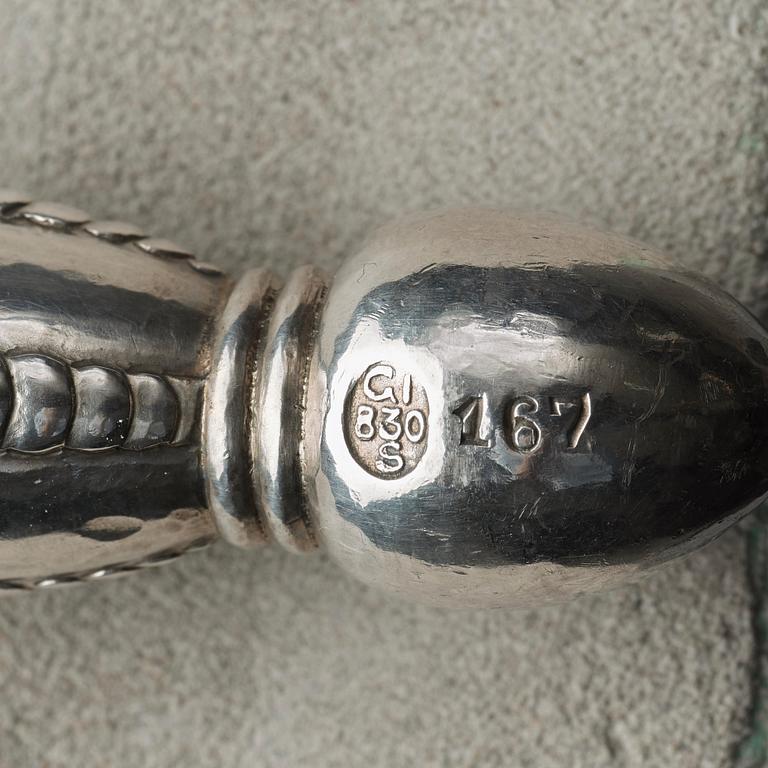 Georg Jensen, OCH JOHAN ROHDE, nötknäppare, 2 st, Firma Georg Jensen, Köpenhamn 1919-27, 830/1000.