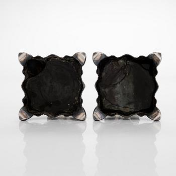 Kynttilänjalkapari, hopeaa, Kultakeskus, Hämeenlinna 1938.