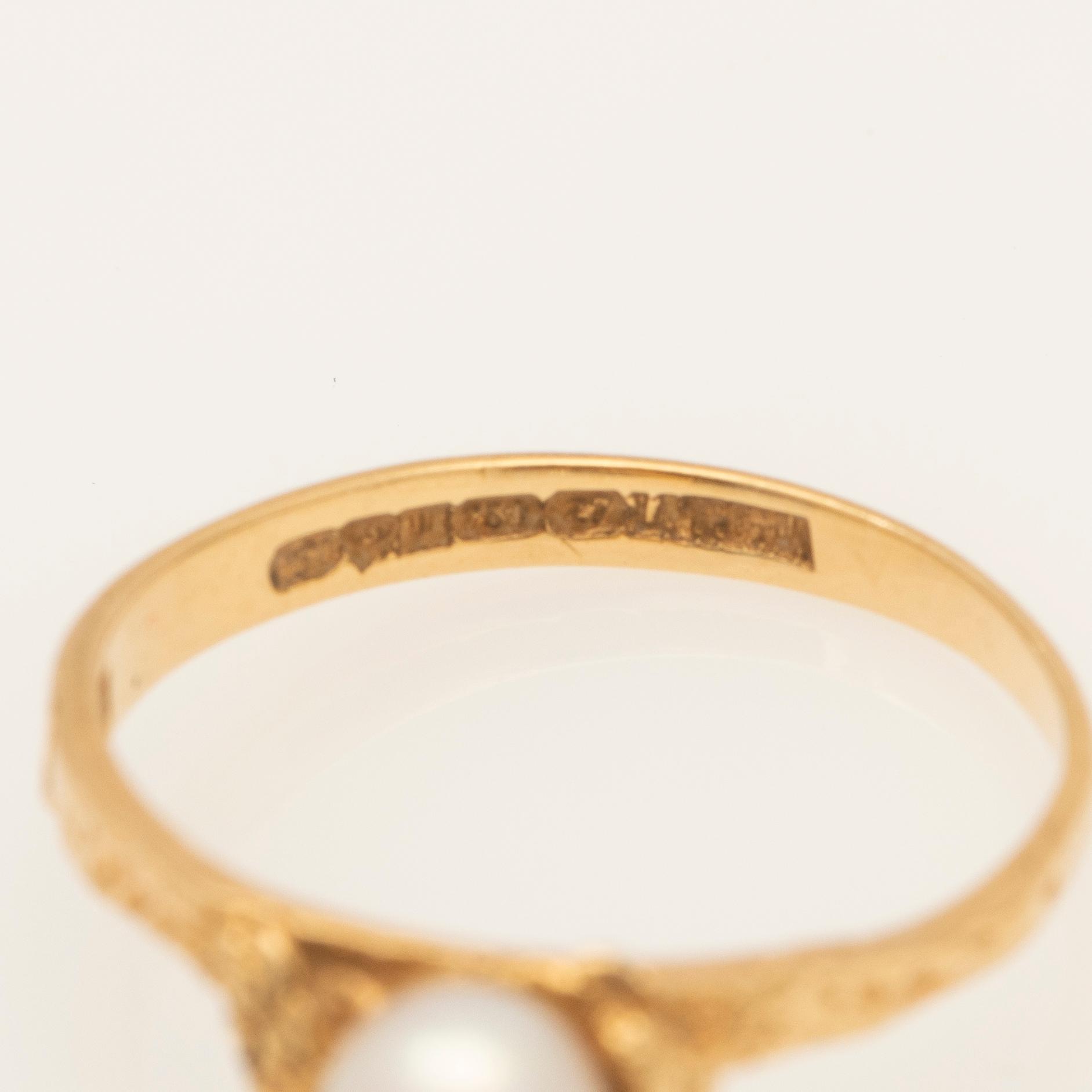 Björn Weckström, ring, 18K med odlad pärla, Lapponia, Finland.