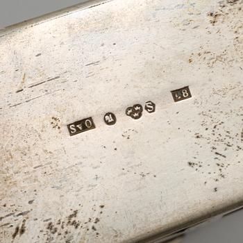 PARTI SILVER, 9 delar, Sverige, England samt importstämplar, 1800- och 1900-tal.