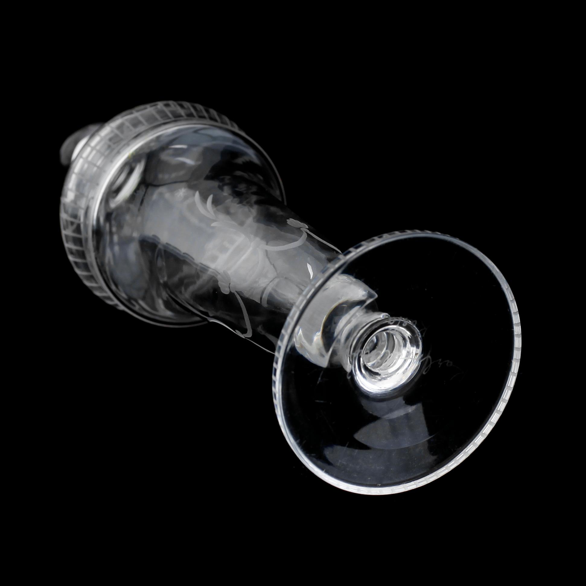 FLAKONG, glas, Karl Hultström, Kosta, signerad. 1920-tal.