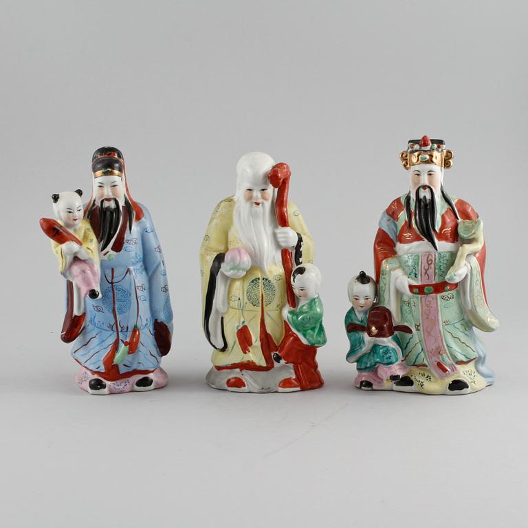 FIGURINER, 3 st, porslin, Kina, 1900-tal.