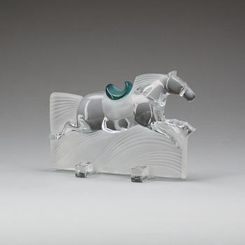 FIGURIN, glas.  Daum, signerad. Frankrike, modern tillverkning.