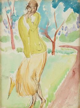 ISAAC GRÜNEWALD, watercolor, signed.