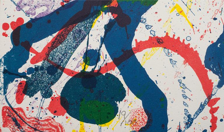 SAM FRANCIS, färglitografi. signerad 19/100.