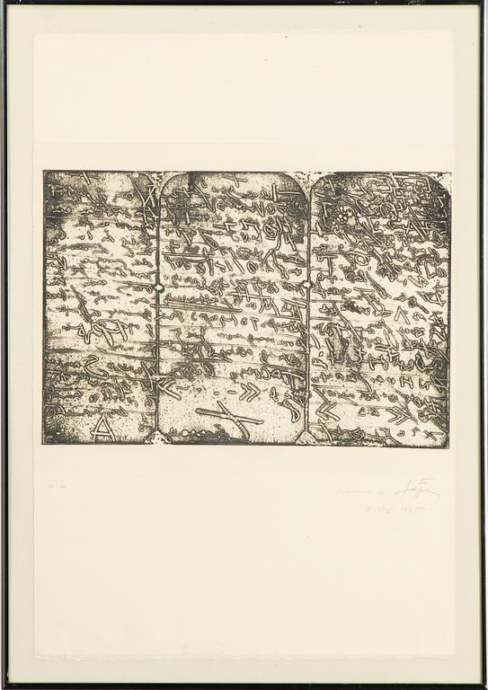 Antoni Tàpies, "Edmond Jabès, Ca suit son cours".