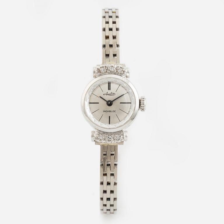 White gold and diamond ladies watch, Arctos Incabloc.