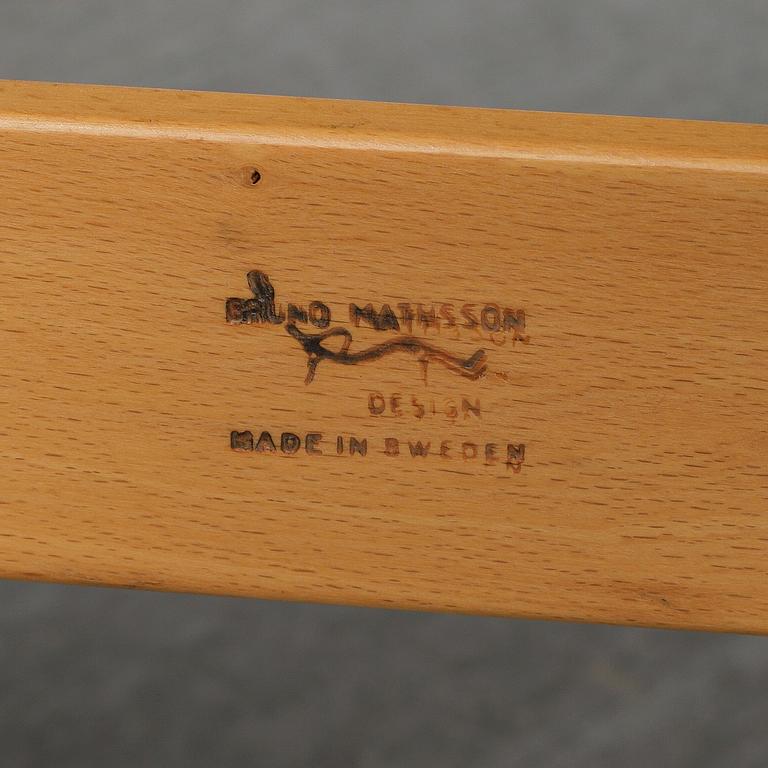 A second half of the 20th Century pair of 'Mina' armchairis by Bruno Mathsson for Mathsson International.