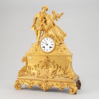 A French gilt bronze mantel clock, second half of the 19th century.