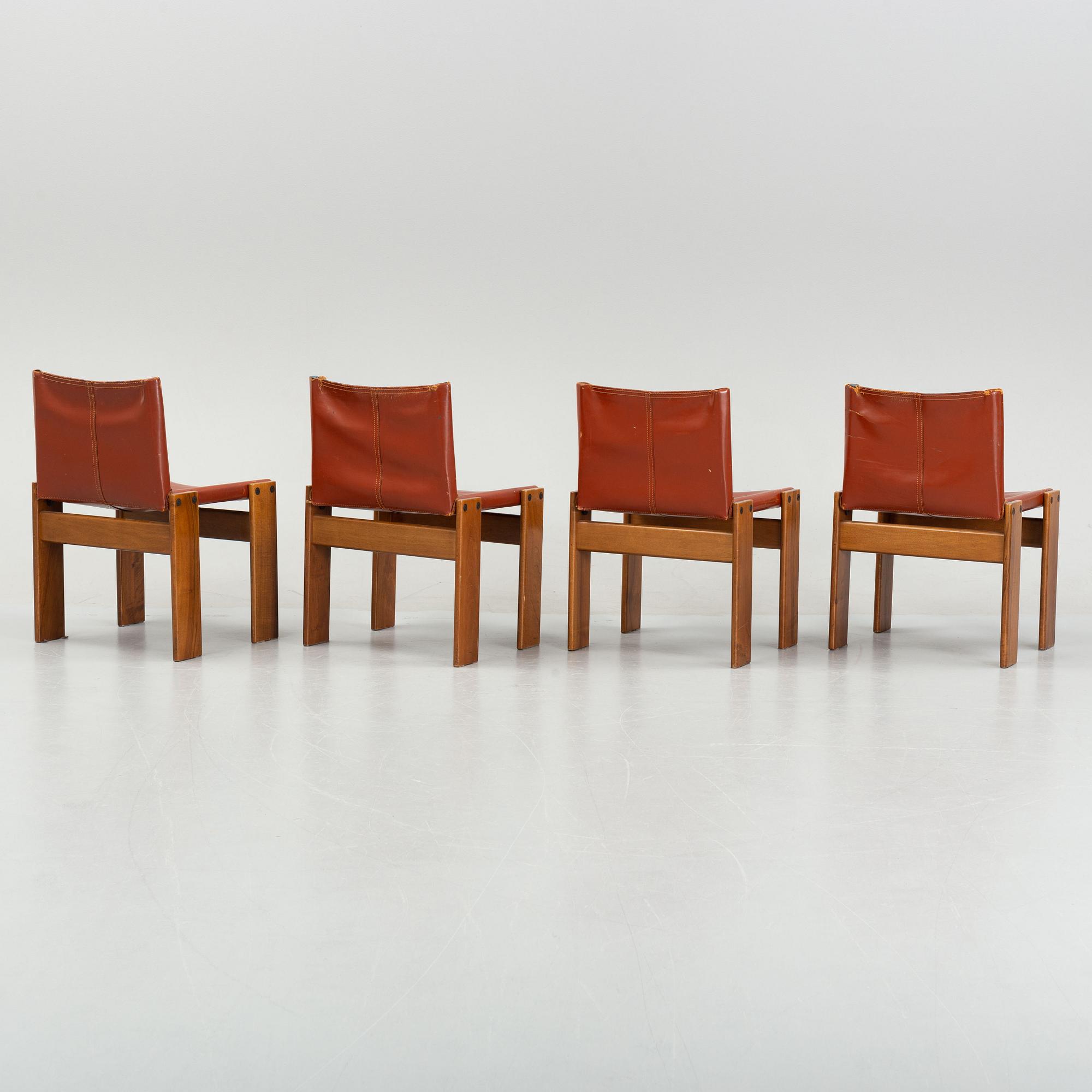 Tobia & Afra Scarpa, karmstolar, 4st, 'Monk Chair", Molteni, Italien.