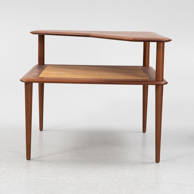 Peter Hvidt & Orla Mølgaard Nielsen, a corner sofa with table, 'Minerva', France & Daverkosen, Denmark, 1950's.