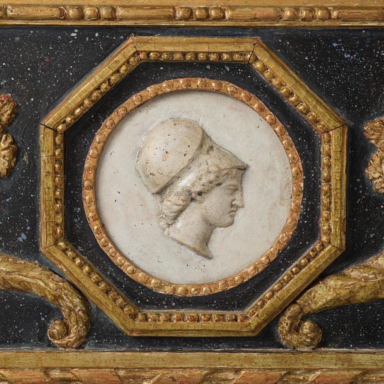 A late Gustavian giltwood mirror by E. Wahlberg (master in Stockholm ca 1760-1811).
