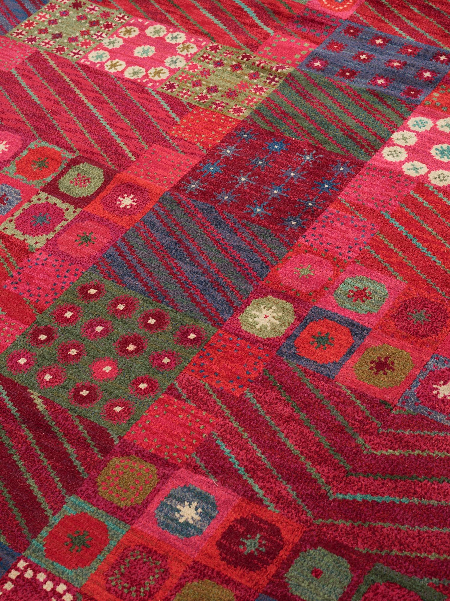 Marianne Richter, matto, "Fläkten", knotted pile, ca 497-498,5 x 367-372 cm, signed AB MMF MR.