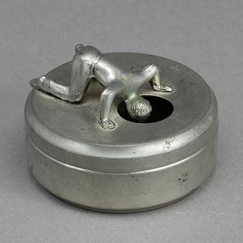 MANSCHETTKNAPPSASK, tenn, Widerholm & Dahlberg, Eskilstuna. 1930/40-tal.