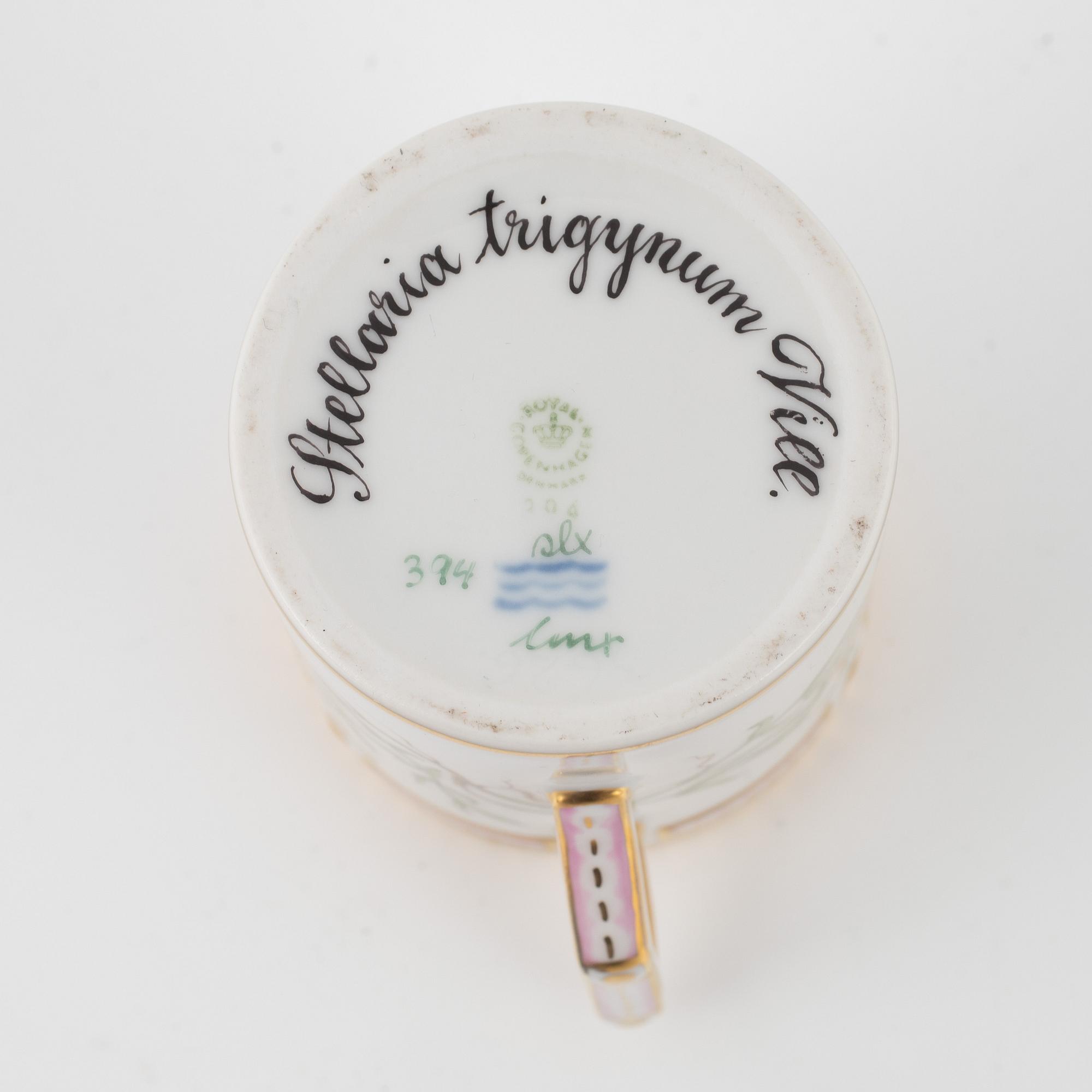 A 'Flora Danica' procelain creamer and a sauce bowl, Royal Copenhagen, Denmark.