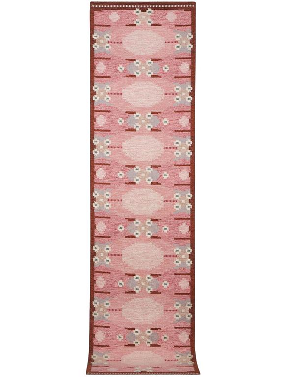 Ingegerd Silow, gallerimatta, röllakan, signerad IS, ca. 355 x 85 cm.
