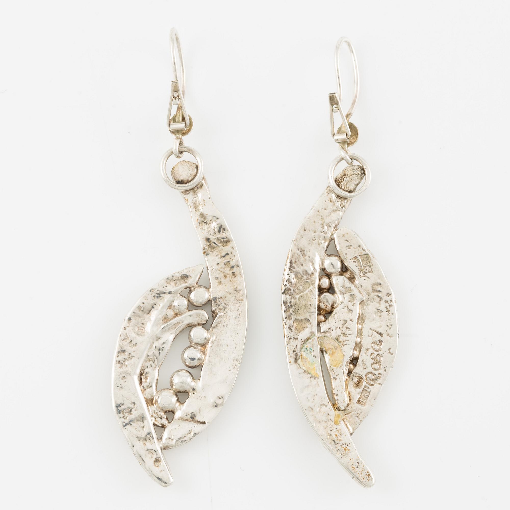 Rosa Taikon, a pair of sterling silver earrings, Stockholm, 1998.
