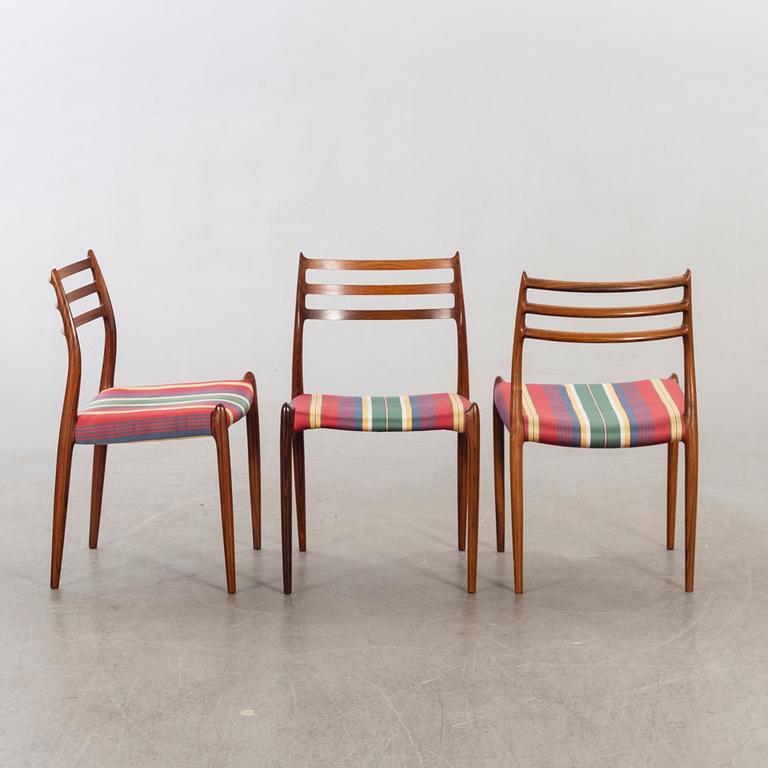 Niels Otto Møller dining table and 6 chairs model 78 Slagelse Möbelvaerk A/S Danmark 1960-tal.