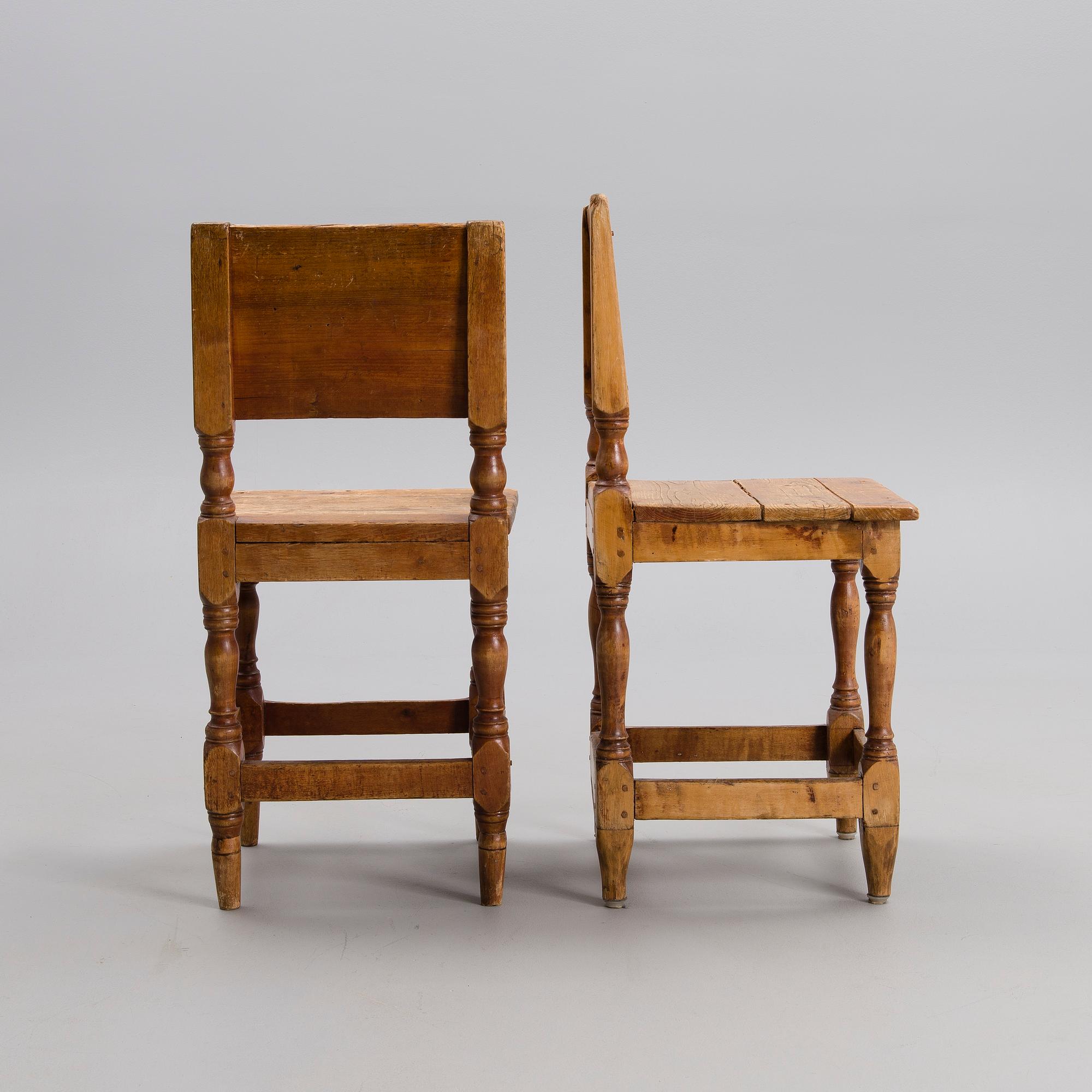 STOLAR, 2 st, allmoge, 1800-tal.