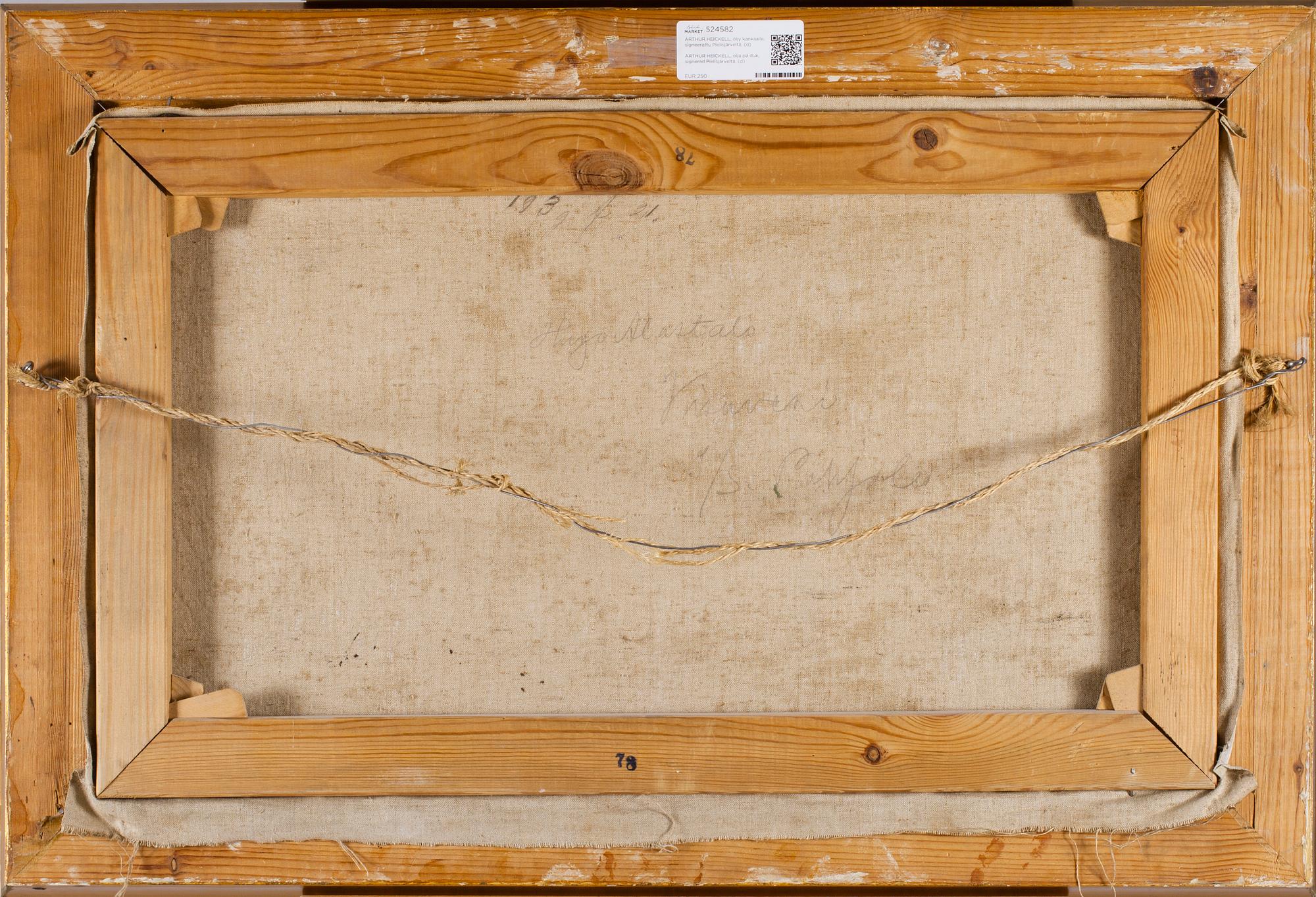 ARTHUR HEICKELL, öljy kankaalle, signeerattu Pielisjärveltä.