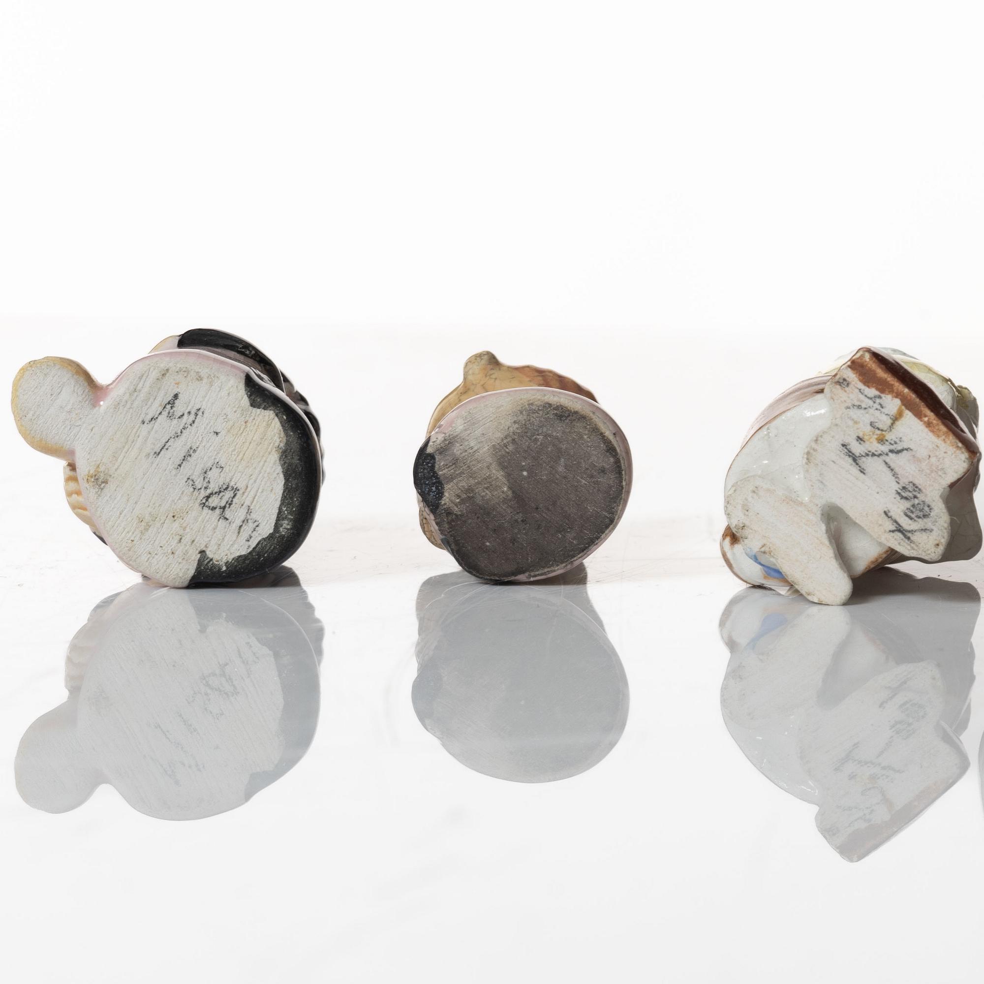 Leo Tykkyläinen, figuriner, 10 st, keramik, Mumin, Finland, 1950-tal.