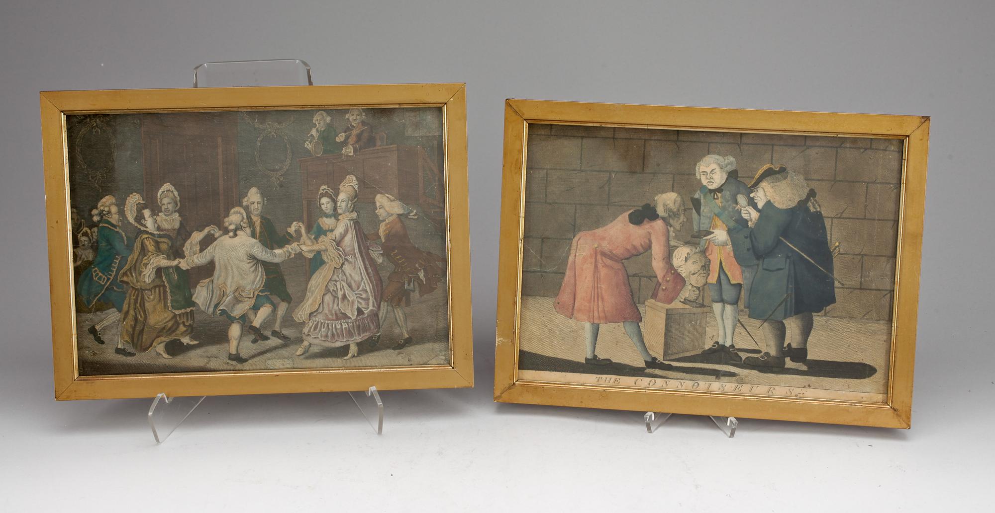 SATIRBLAD, 5st, kolorerade kopparstick, efter bla John Collett och Matthias Darly, Storbritannien, 1800-1900-tal.