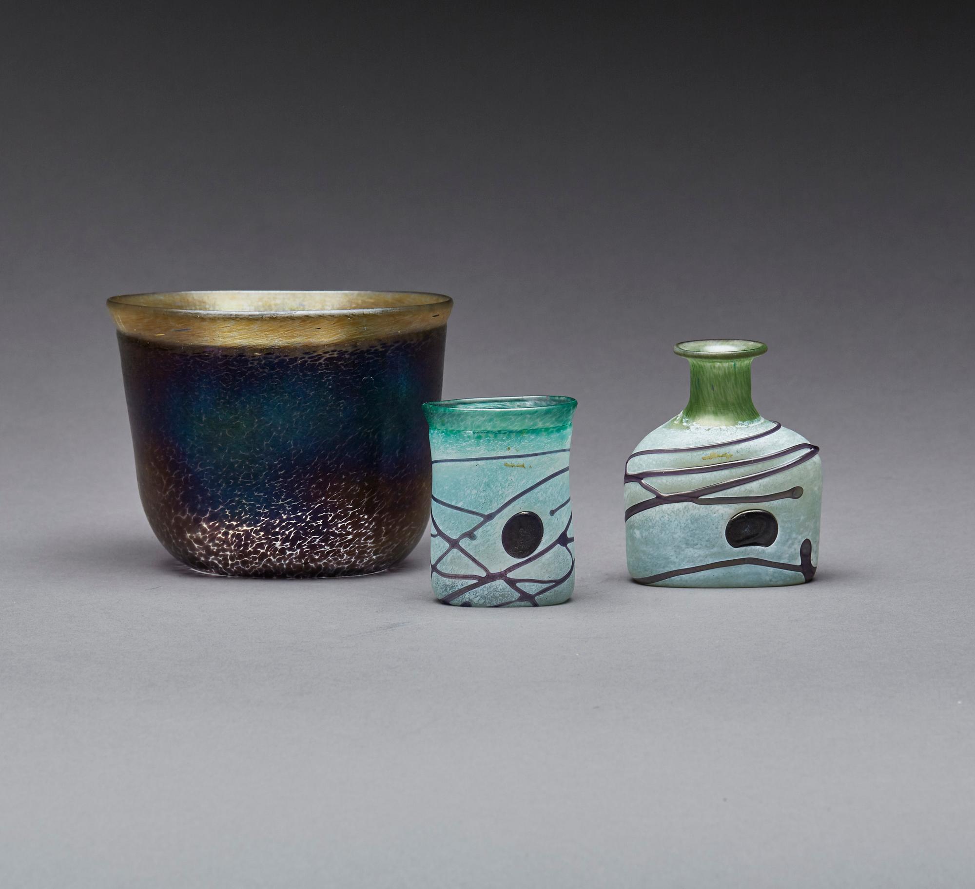VASER, 3 st, glas, Bertil Vallien, Boda/Kosta Boda Artist Collection, signerade.