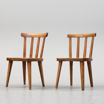 An Axel Einar Hjort "Utö" pine chair & A Nordiska Kompaniet "Ekerö" pine chair, 1930's and 1940's.