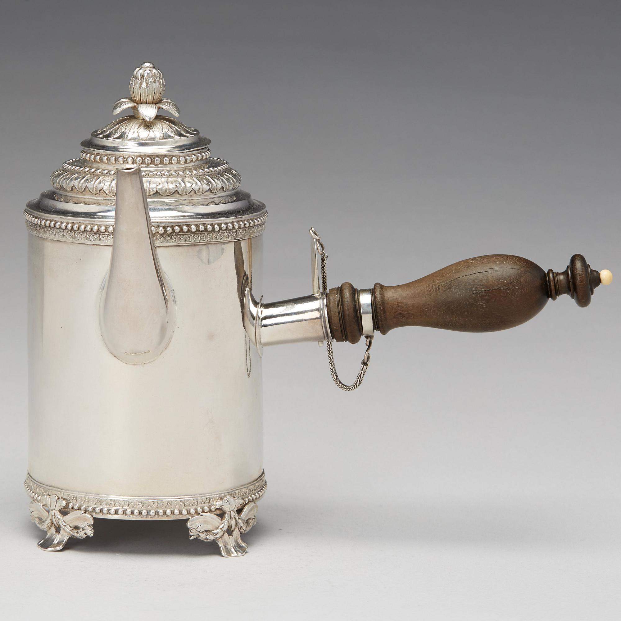Jöns Granbom, kaffekanna, silver, Stockholm 1785. Gustaviansk.