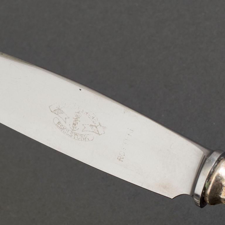 15 pieces of silver knives, JL Hultman, 1950's.