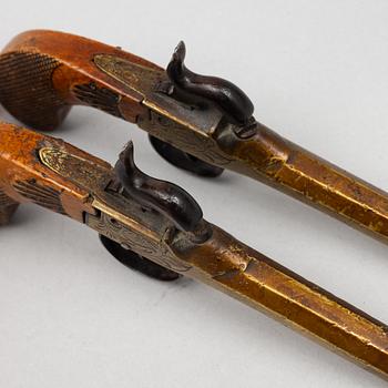 Slaglåspistoler ett par, 1800-talets första hälft.