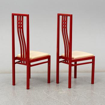 a set of eight chairs by Wards Atelier in the late 20th century.