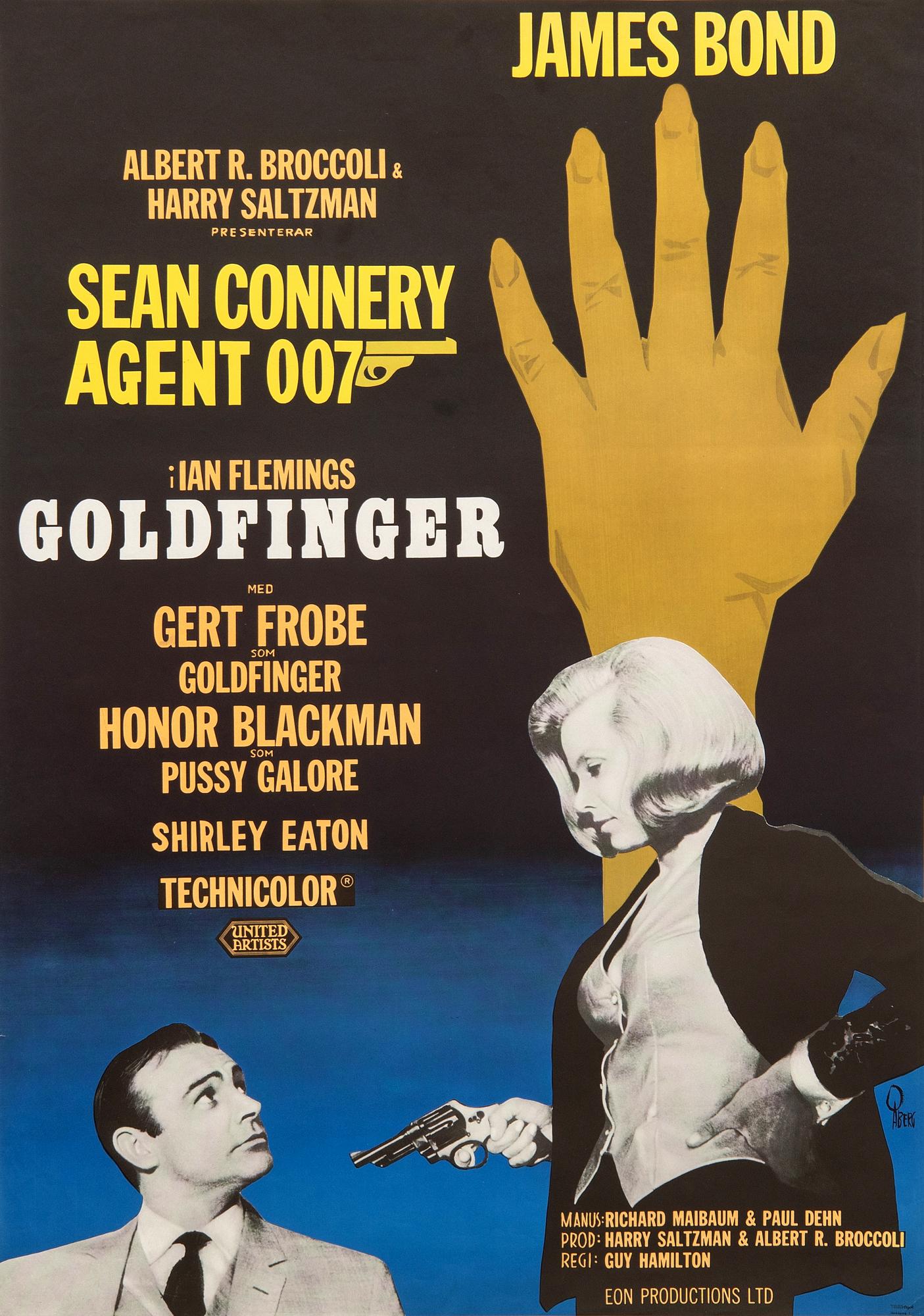 Filmaffisch James Bond "Goldfinger".