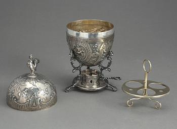 ÄGGVÄRMARE, silver, Augsburg, Tyskland, 1800-tal. 558 gram.