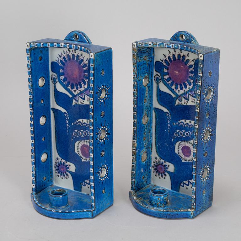 A pair of Berte Jessen lightholders, Alumina, Denmark.