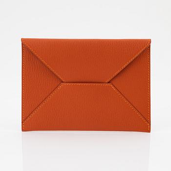 Hermès, A orange leather 'Envelope pouch', 2003.