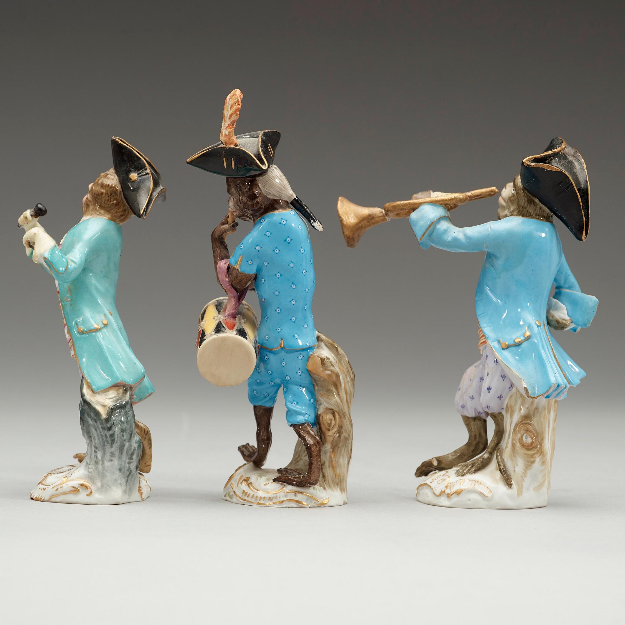 A monkey orchestra, "Affenkapelle", Meissen, late 19th Century.