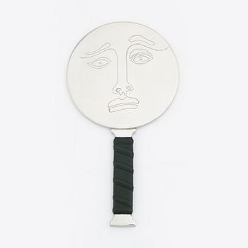 Eric Ericsson, a pewter and leather hand mirror 'Självbild Nr 2', 2012.