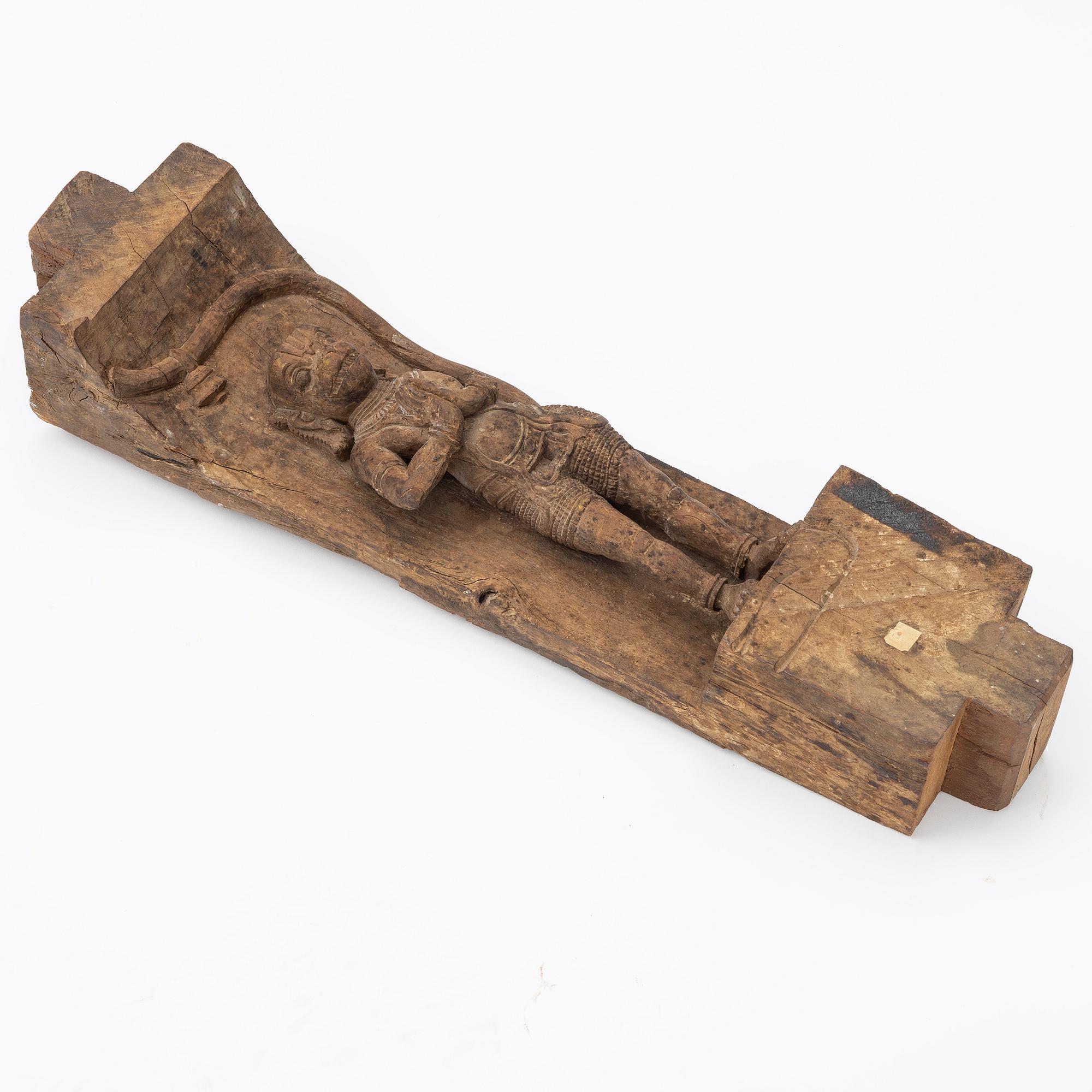 Relief/arkitektoniskt element, trä. Indien, 1900-tal.