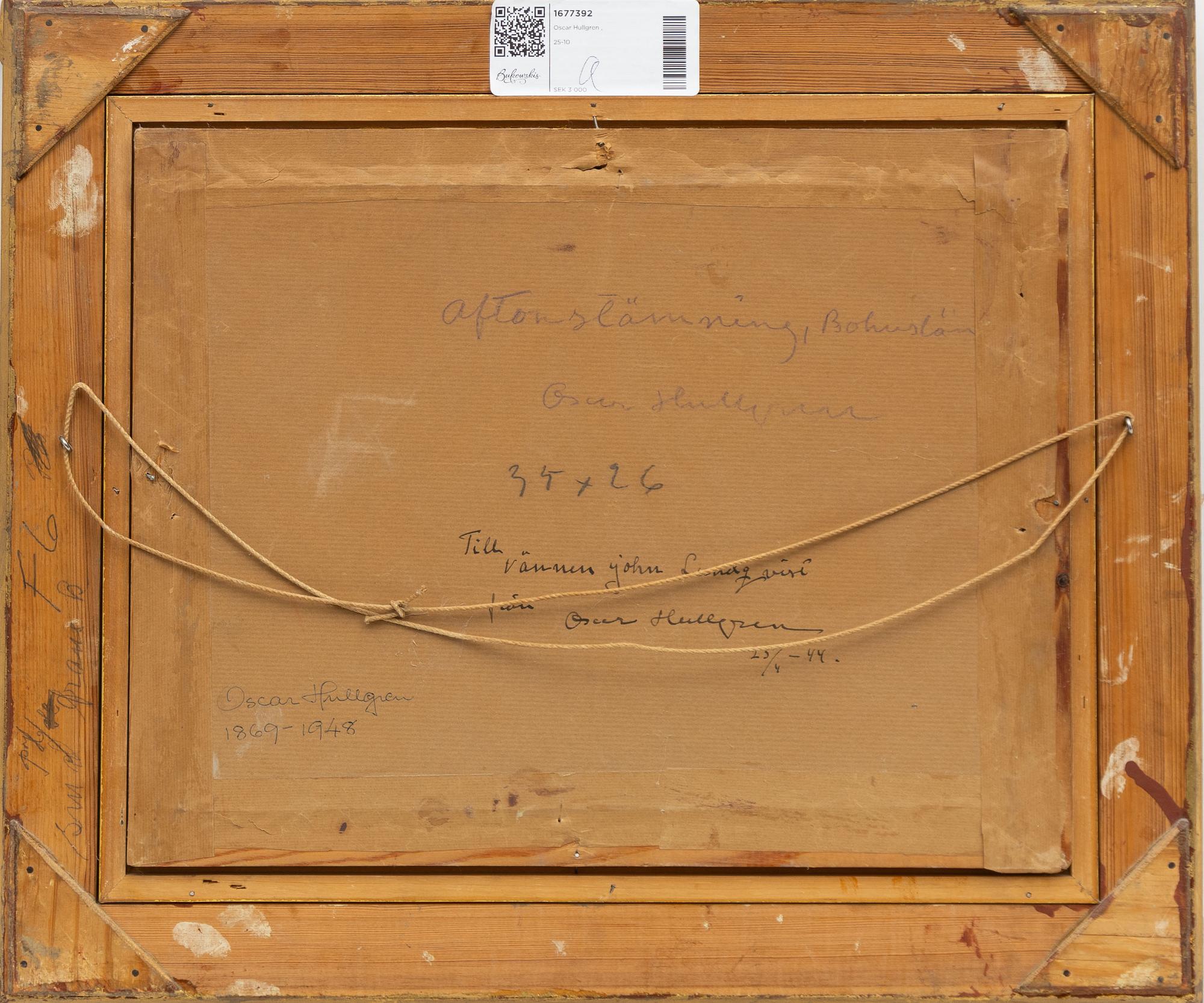 Oscar Hullgren, "Aftonstämning, Bohuslän".