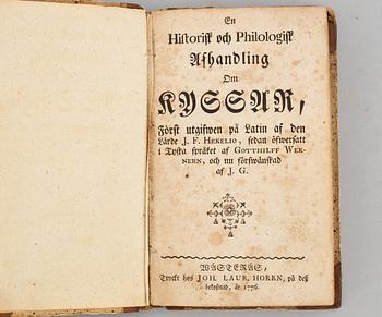 Undervisning & bagateller för folket, fem skrifter i fyra volymer, 1765-1827 (4 vol).