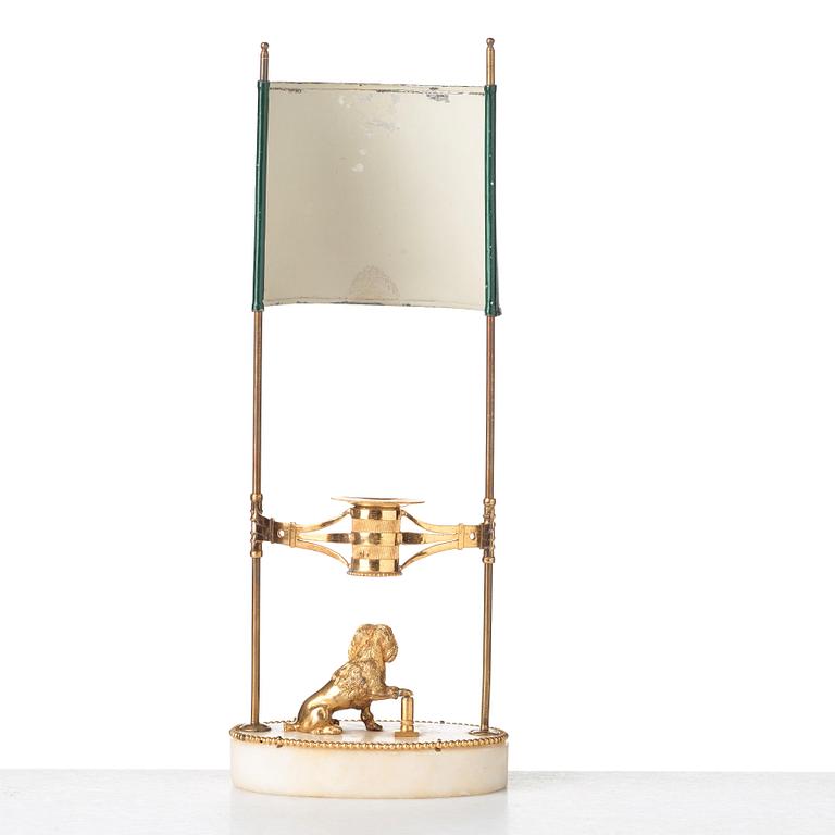 LÄSLAMPA, för ett ljus. Sengustaviansk, 1800-talets början.